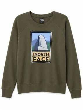 The North Face Womens Small Olive Green Half Dome Graphic Crewneck Sweatshirt